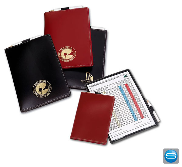 scoremappen-bedrucken Golf Score Card Mappe bedruckt mit Ihrem Logo