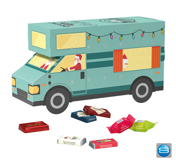 Adventskalender Wohnmobil mit individueller Bedruckung