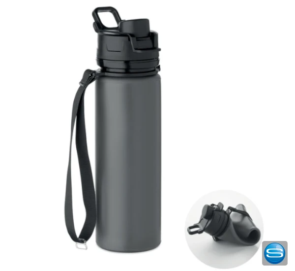 Faltbare Silikon Sportflasche mit Logodruck als praktisches Werbegeschenk