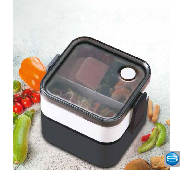 Doppel- Lunchbox als Werbeartikel mit Logodruck