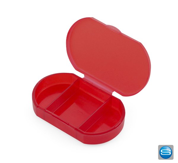 Halbtransparente Pillendose mit Ihrem Logo