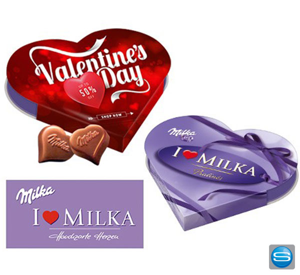 I Love Milka Herz mit Ihrem Logo bedruckt