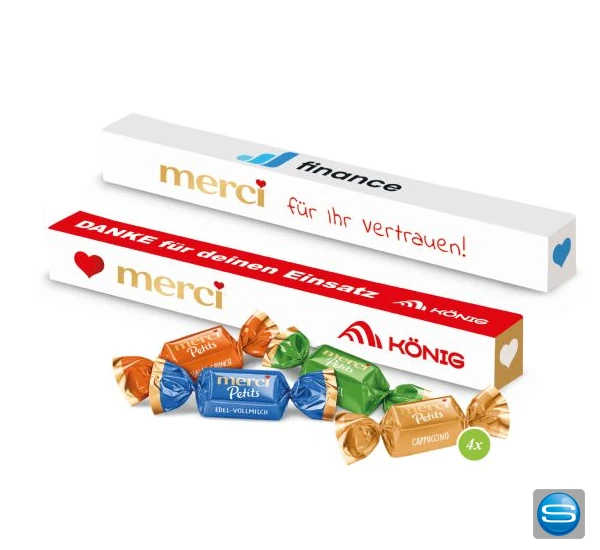 Merci Petits Parade als Präsentbox mit Logo