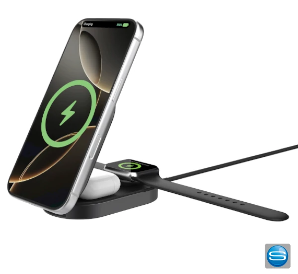 3in1 Wireless Ladegerät 25W mit Logodruck als Premium Werbegeschenk