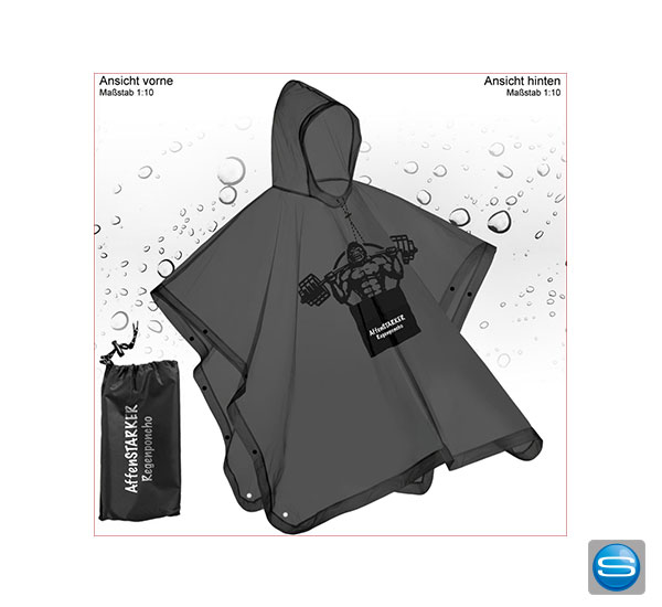 Hochwertiger Regenponcho mit Logodruck 