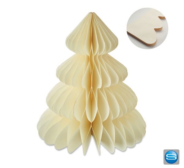 Faltbarer Weihnachtsbaum aus Papier mit Logo