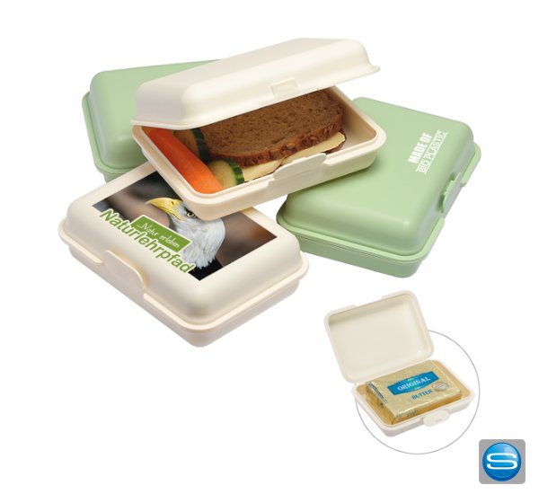 Brotzeitdose_Bio_Werbemittel Brotdose oder Butterdose Bio mit Ihrem Logo bedrucken