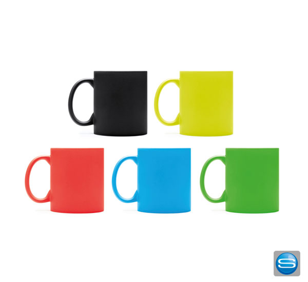 Keramikbecher in Neonfarben mit Ihrem Logo