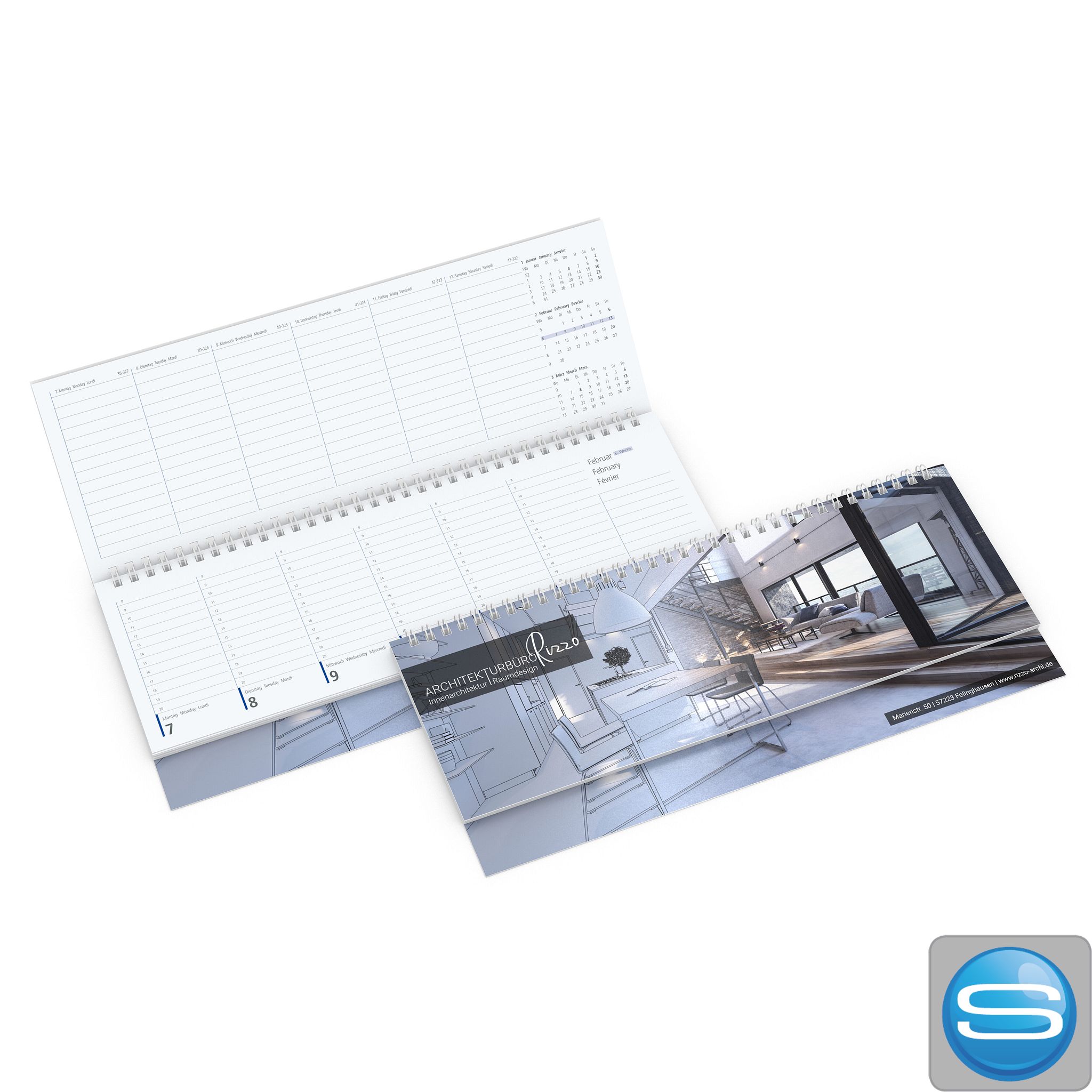 Tisch-Querkalender Compact als individueller Werbeartikel