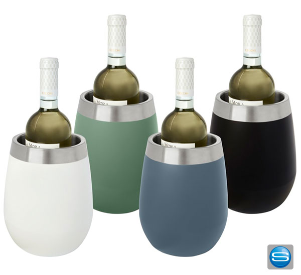 bedruckbarer-weinkuehler-als-werbegeschenk Doppelwandiger Weinkühler aus Edelstahl mit eigenem Logo veredeln