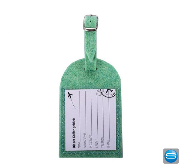kofferanhaenger-filz-bedrucken rPET-Filz Kofferanhänger Boston mit Ihrem Motiv bedrucken