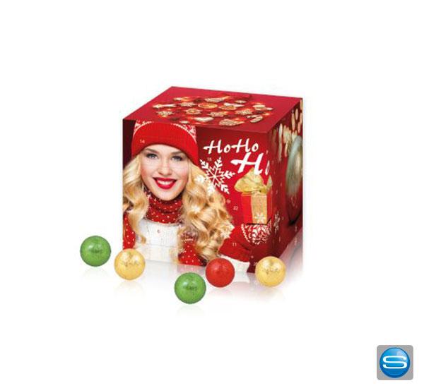 Adventskalender Cube mit Fairtrade® Schokolade als Werbegeschenk
