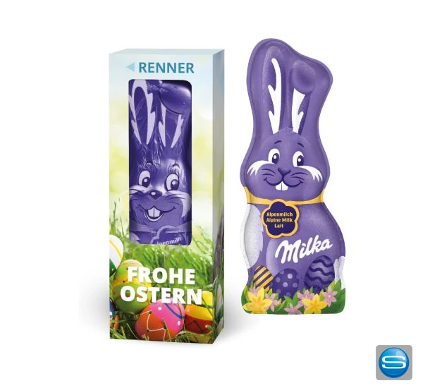 Milka Schmunzelhase - Schokoladenosterhase als Werbeartikel