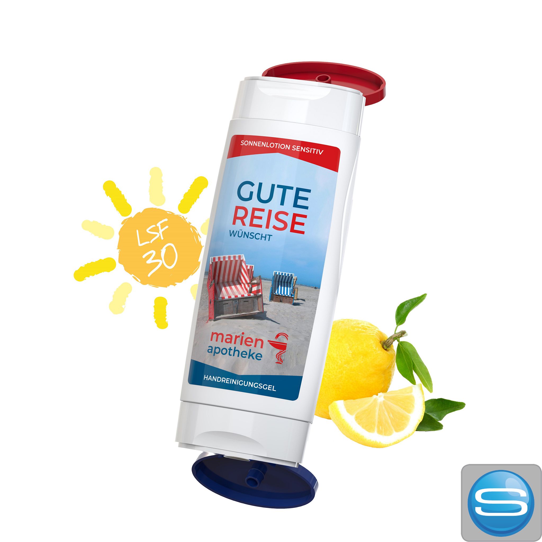 DuoPack Sonnenmilch & Handgel – 2x50 ml mit Logo als Werbegeschenk
