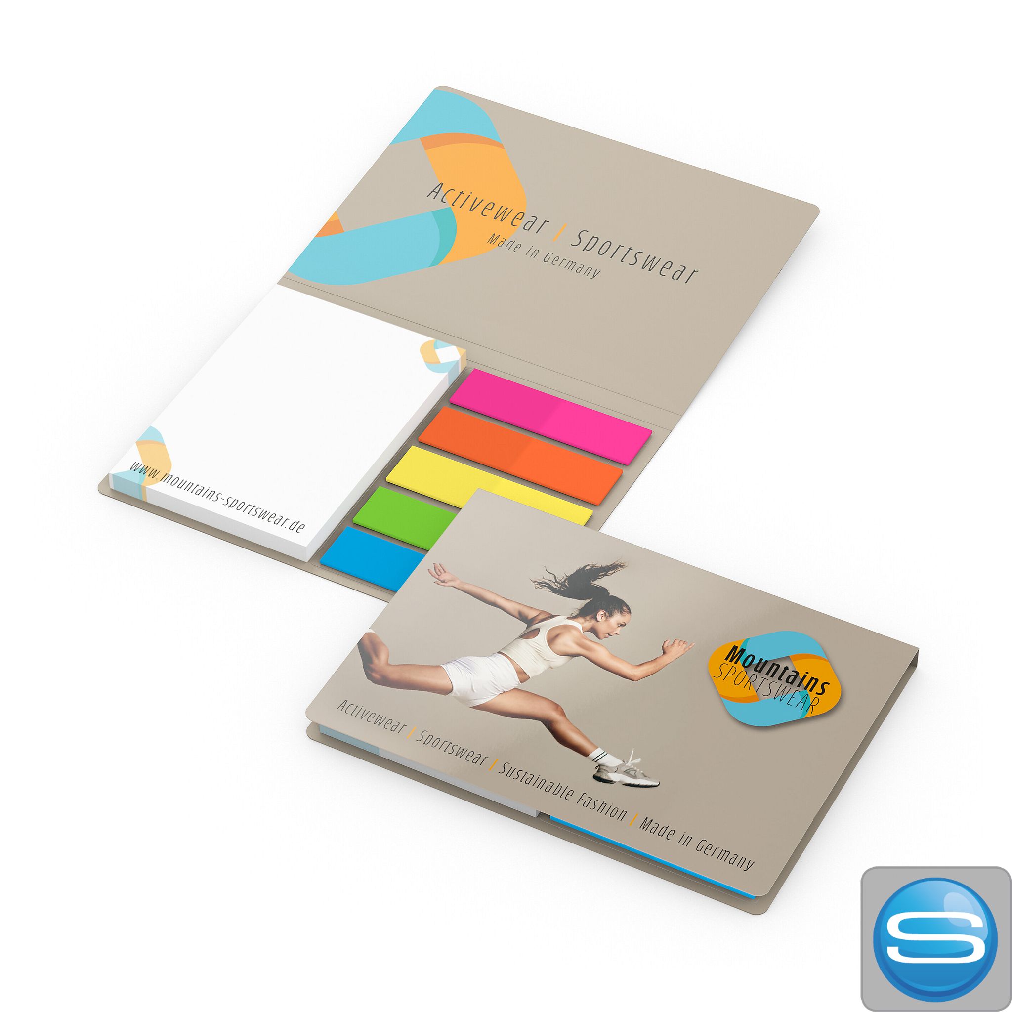 Haftnotiz-Set Lissabon Softcover als Werbeartikel mit Logo
