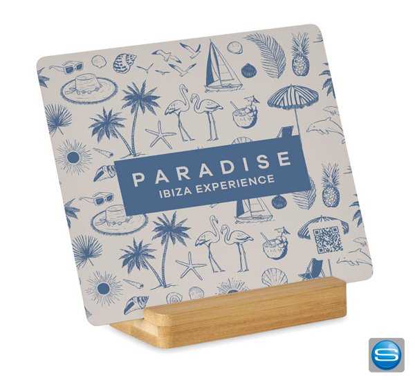  Veredelbare Ehrentafel mit Bambus Sockel als persönliches Werbegeschenk 