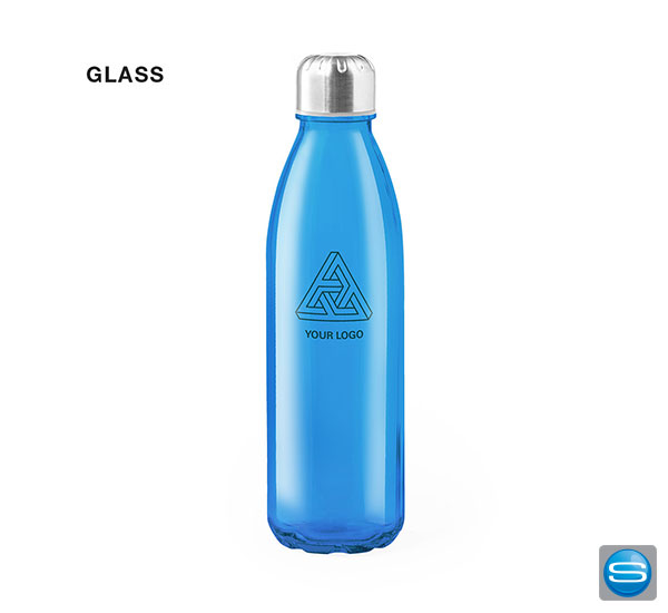 Trinkflasche aus Glas mit Logo