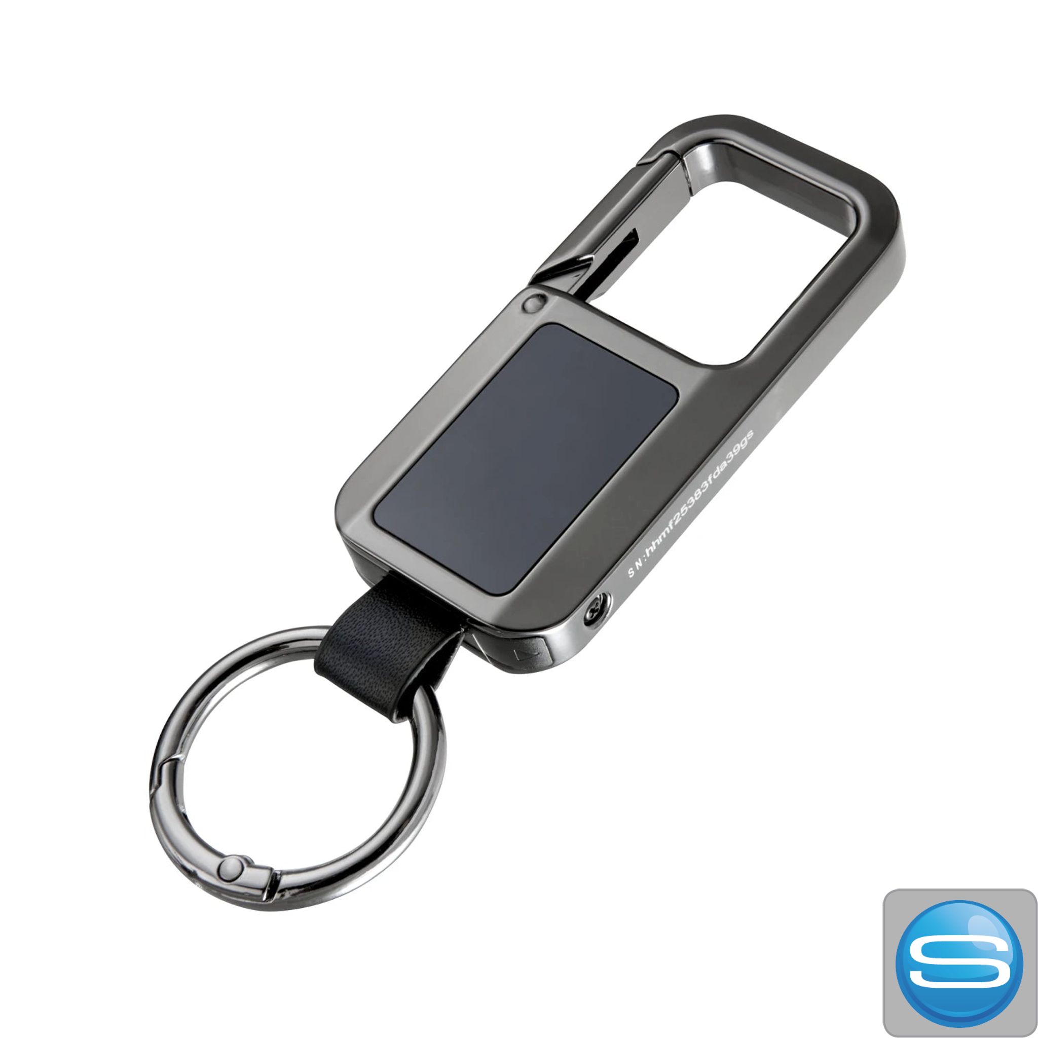 Karabiner-Schlüsselanhänger TRACK & FIND CARABINER mit Gravur und 3D-Mark