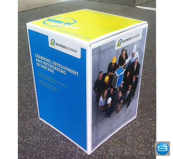 sitqube-bedrucken Karton Hocker mit Ihrer Werbung bedrucken