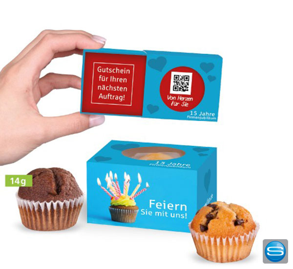 Mini Muffin in bedruckbarer Schiebeverpackung