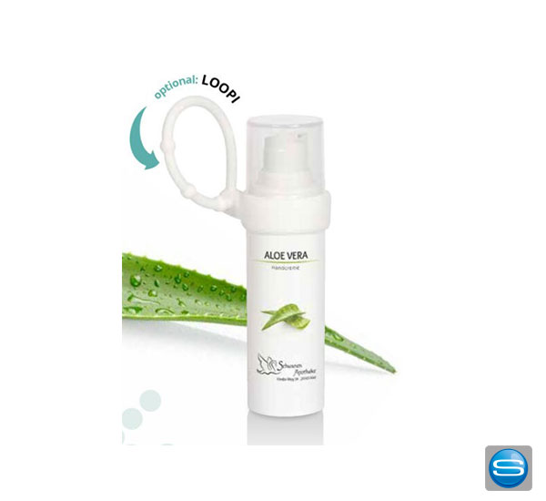 Aloe Vera Handcreme im Spender mit eigenem Etikett Aloe Vera Handcreme im Spender mit eigenem Etikett