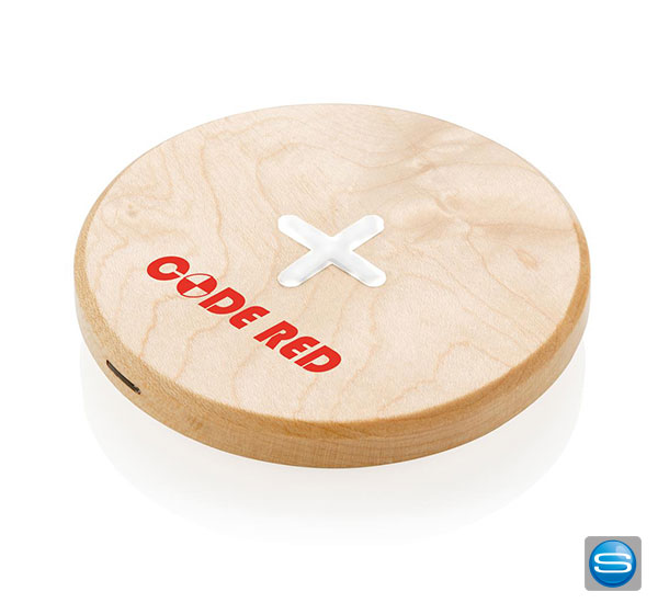 Wireless Charger aus Holz mit Ihrem Logo bedruckt
