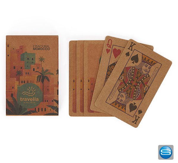 32 recycelte Spielkarten aus Kraftpapier im Kundendesign