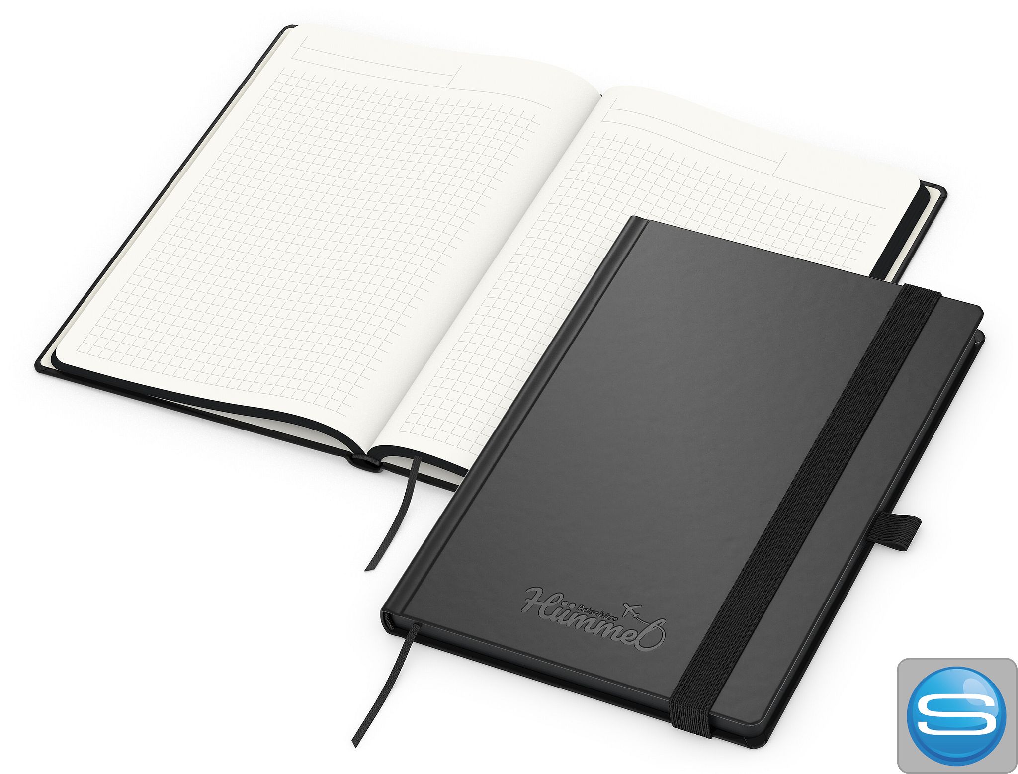 Notizbuch Black-Book Recycling mit Logo-Prägung