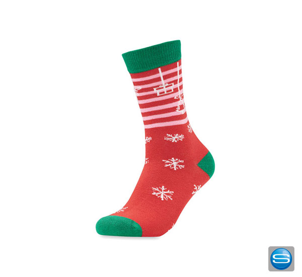 Socken im weihnachtlichen Stil als Werbegeschenk
