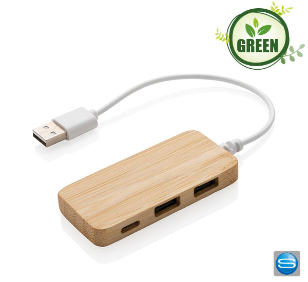 Bambus USB Hub mit Ihrem Logo gravieren