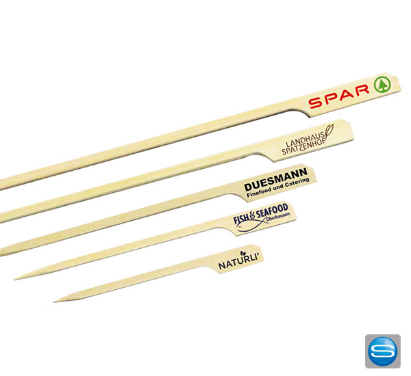 Bambus Spießpicker mit Logo bedrucken als Werbegeschenk