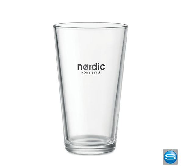 Konisches Trinkglas als Werbeartikel mit Ihrem Logo bedruckbar