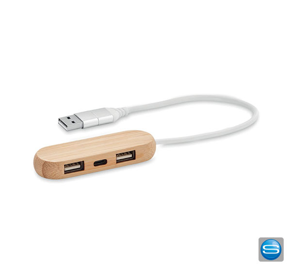USB Hub Gehäuse aus Bambus mit Ihrem Logo