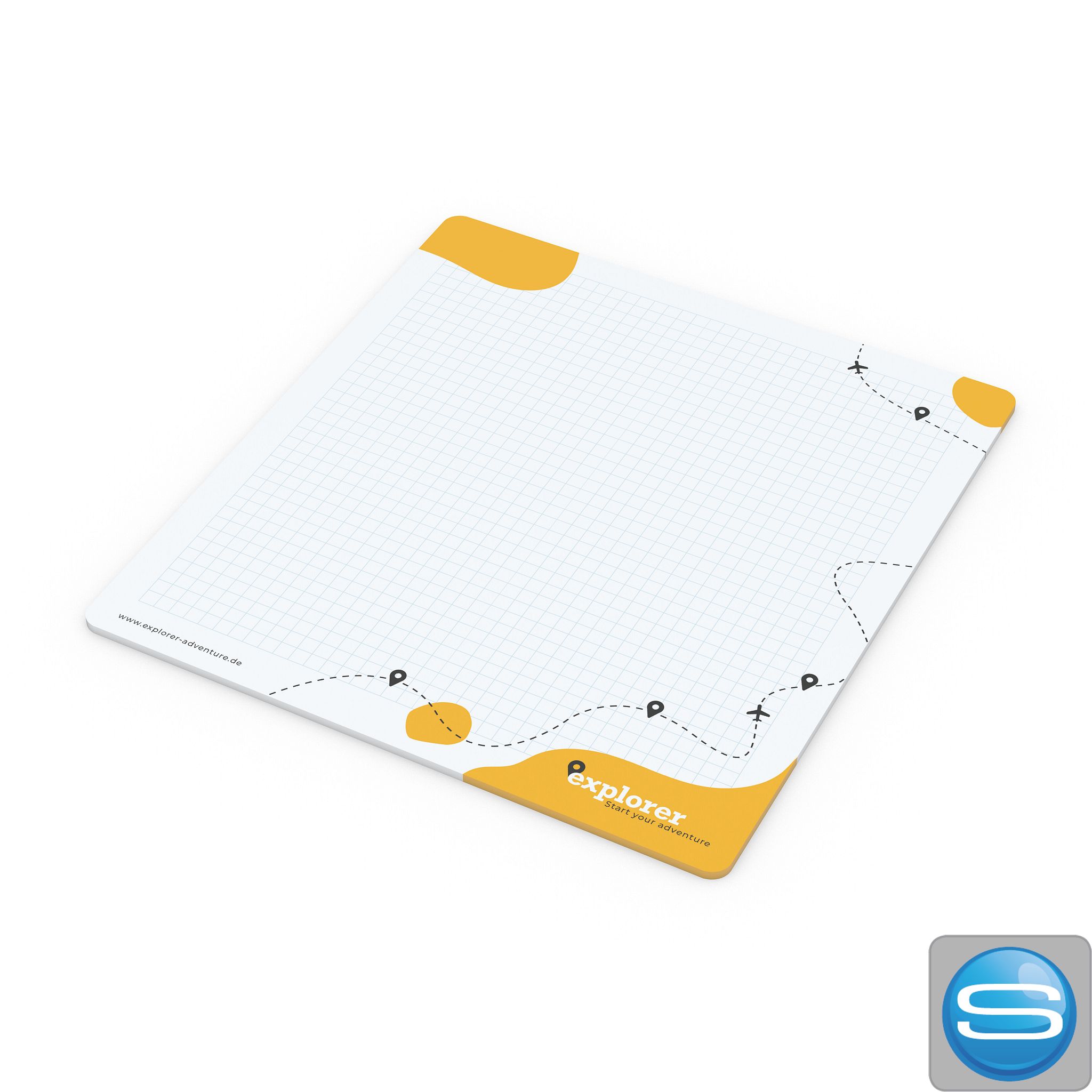 Haftnotiz-Mousepad mit 50 Blatt individuell bedruckbar