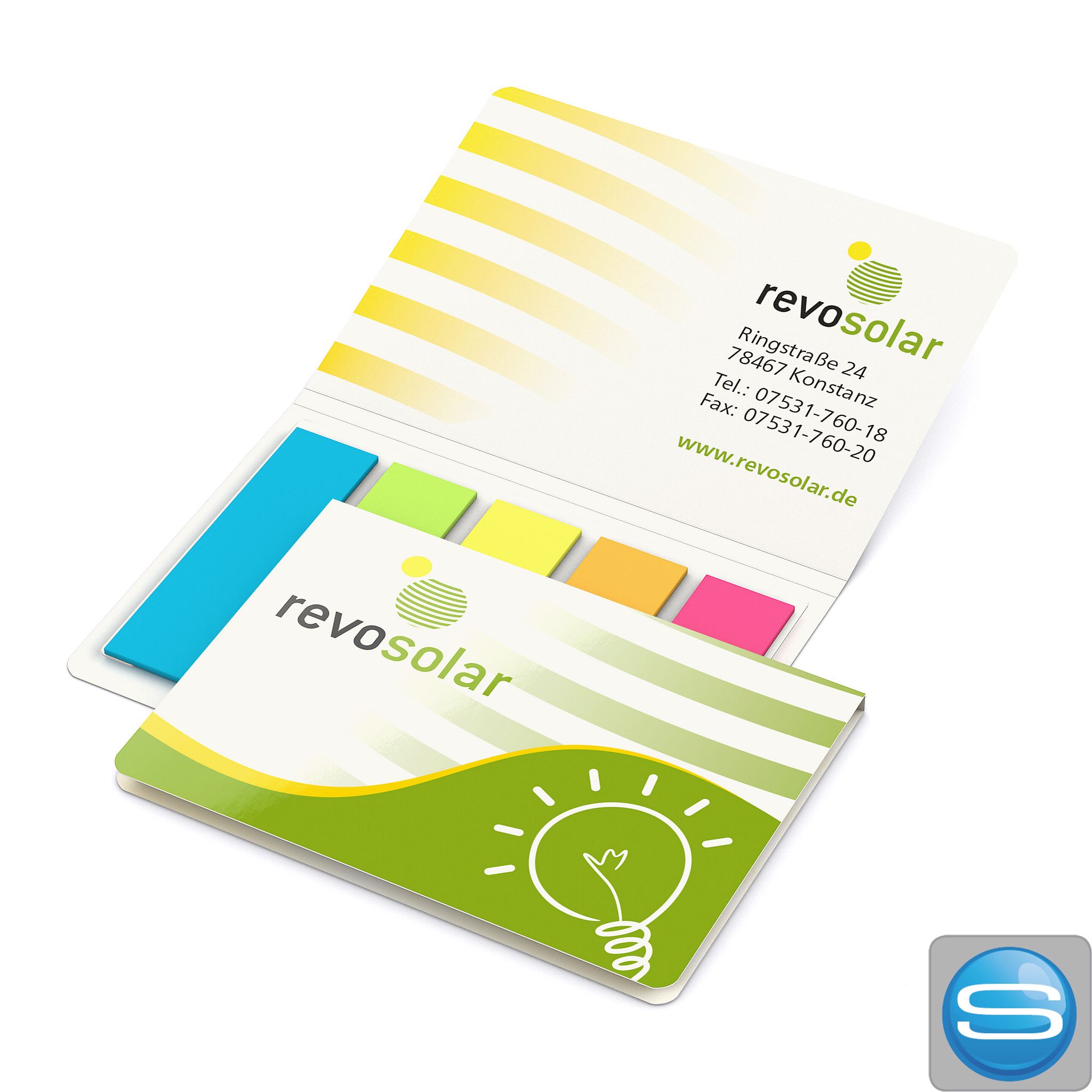 Haftmarker-Set Memo-Card als nachhaltiges Werbegeschenk mit Logodruck