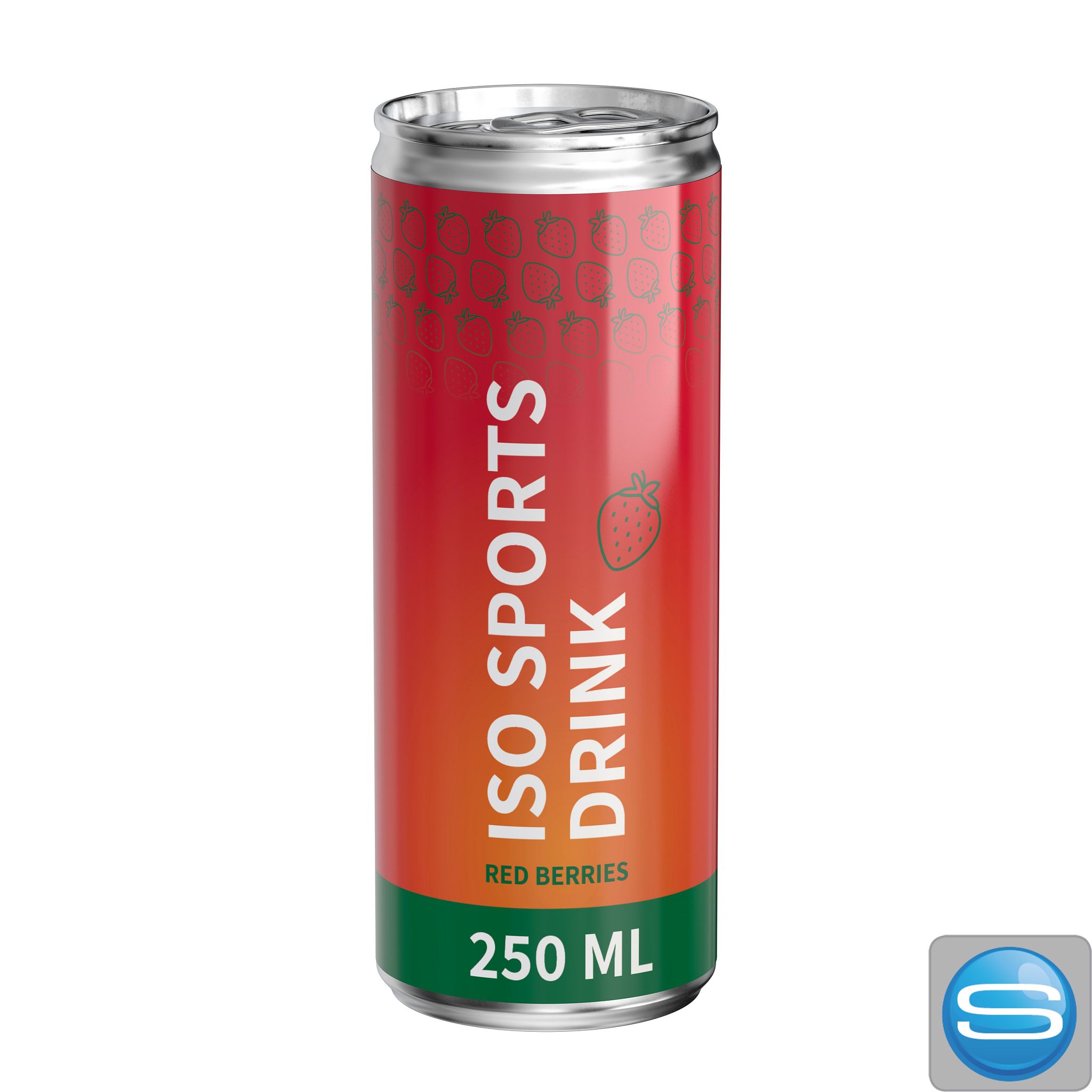 Iso Sports Drink Red Berries 250ml Alu-Dose – isotonischer Werbeartikel mit individuellem Logodruck