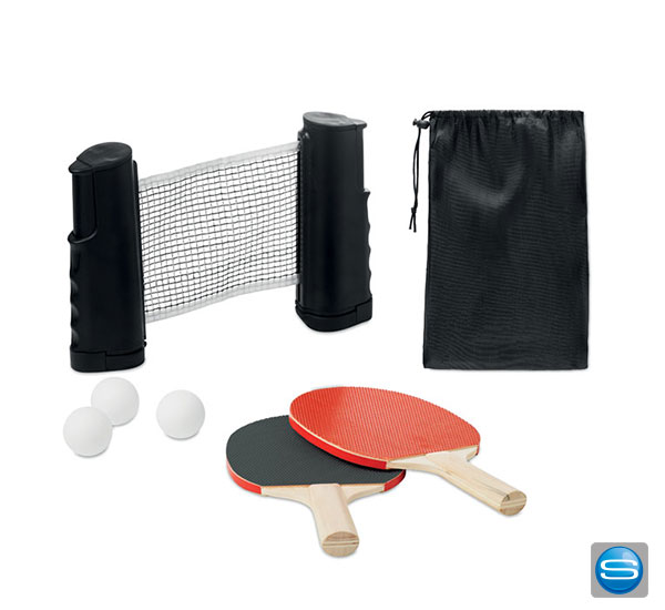 Tischtennis Set mit Rollnetz als Werbeartikel