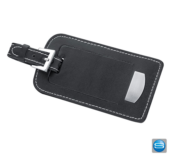 Kofferanhänger aus Lederfaserstoff mit Logogravur Kofferanhänger aus Lederfaserstoff mit Logogravur