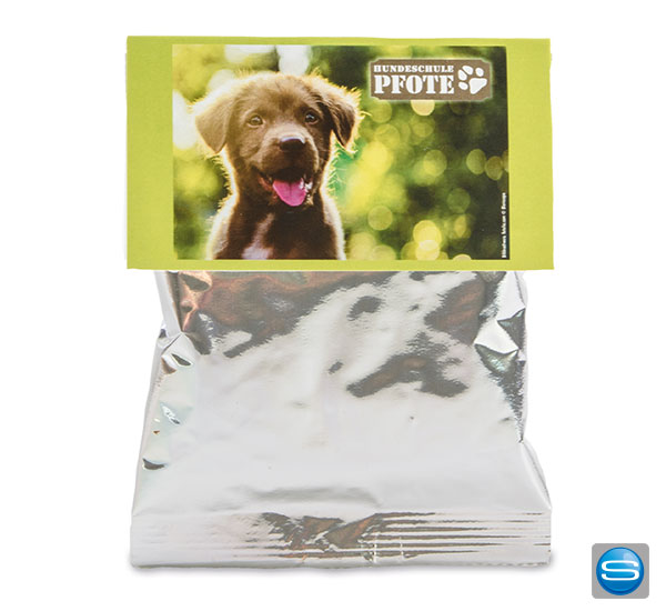 Hundeleckerli Pack als Werbegeschenk bedrucken