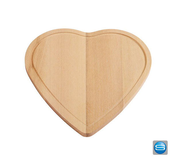 Holzbrett in Herzform mit Ihrem Logo