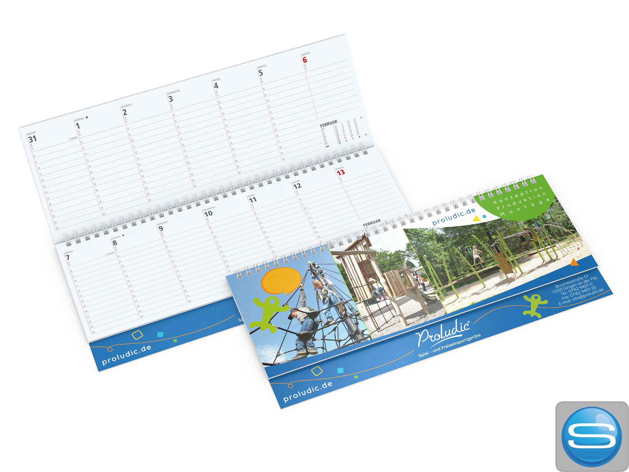 Tisch-Querkalender Signal als bedruckbarer Werbeartikel