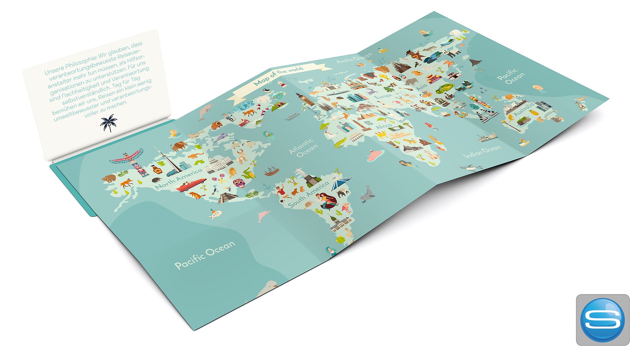 Faltplan Concept-Card Large RECYCLING – nachhaltiges Werbemittel mit Logodruck