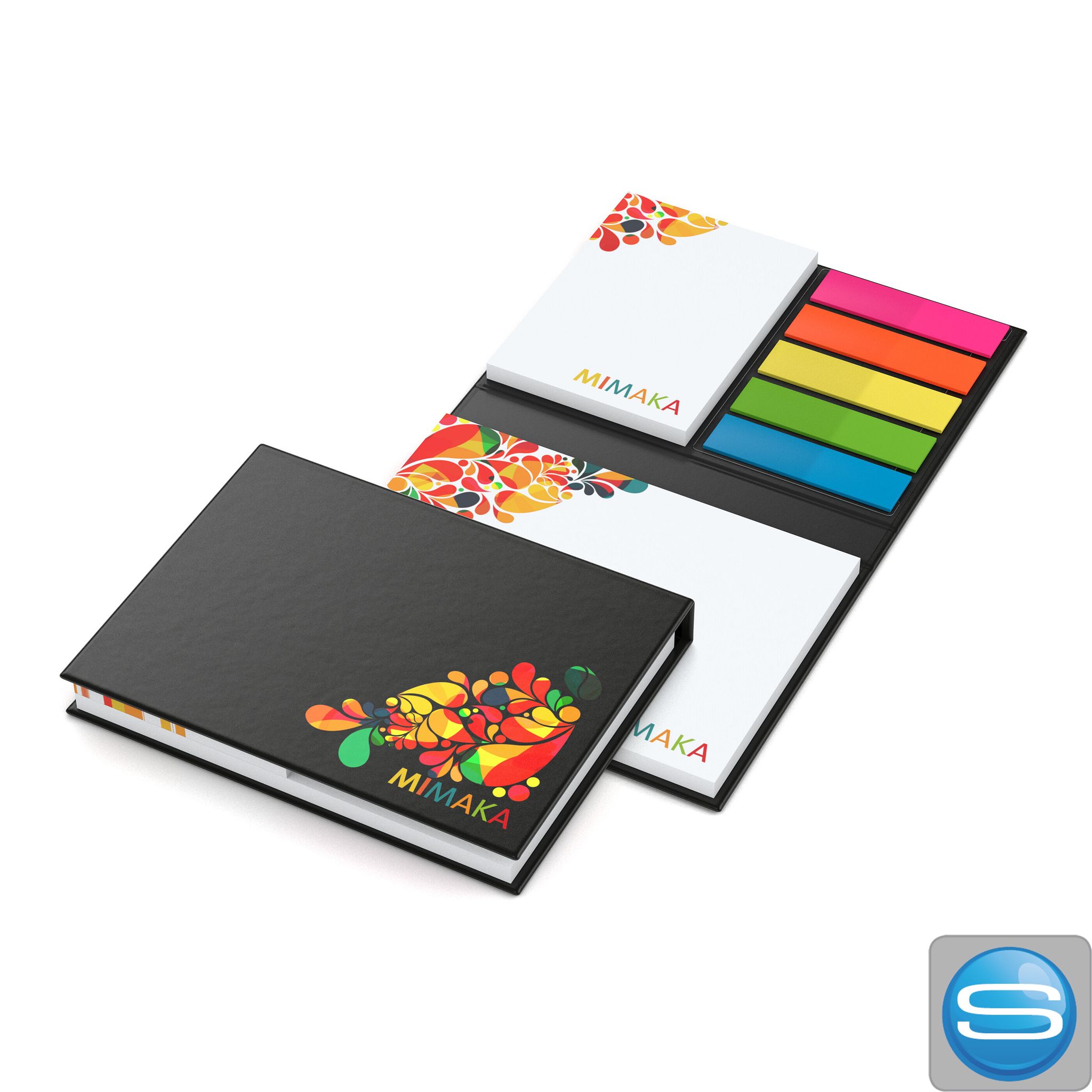 Haftnotiz-Set mit Hardcover als bedruckbares Werbegeschenk