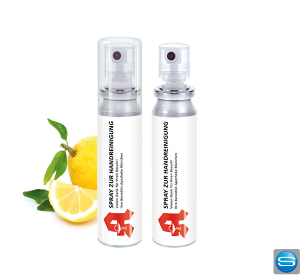 handreinigungsspray-bedrucken Handreinigungs Spray antibakteriell mit Ihren Logo bedrucken