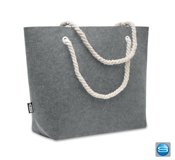 Strandtasche aus RPET-Filz mit Logodruck