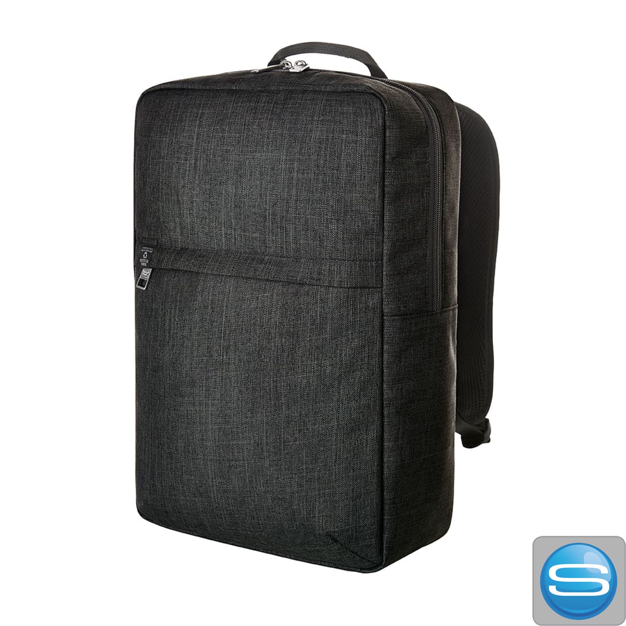HALFAR Notebook-Rucksack EUROPE aus recyceltem rPET mit Werbedruck