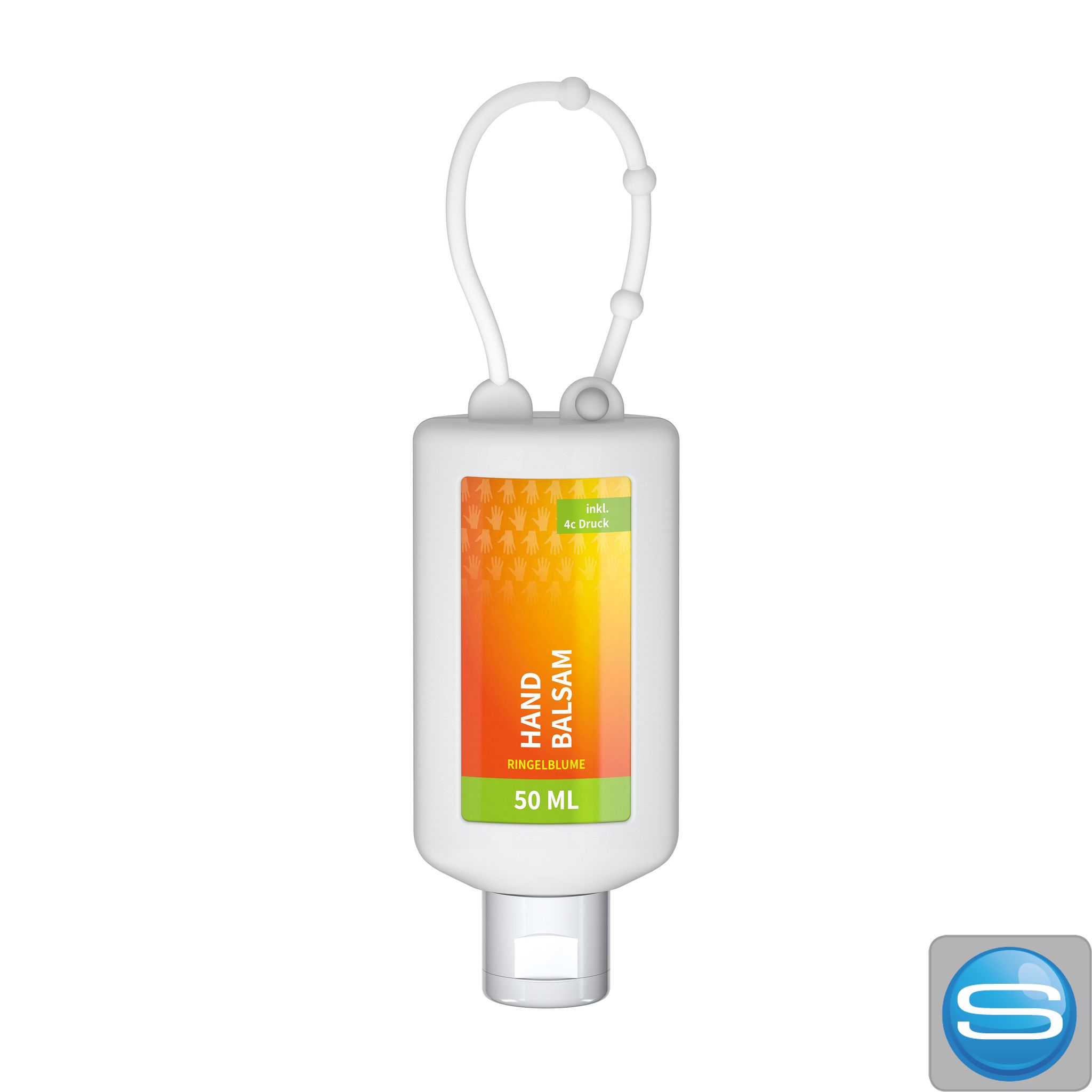 Handbalsam 50 ml in rPET-Bumper-Flasche als Werbeartikel bedruckbar