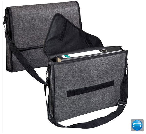 Umhängetasche aus Filz mit Ihrem Logo gravieren Farbe: grau