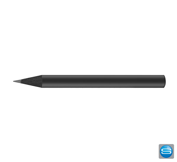Kurze Bleistifte matt schwarz als Werbegeschenk