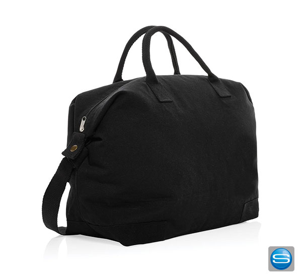 Wochenendtasche aus recyceltem Canvas mit Logostick